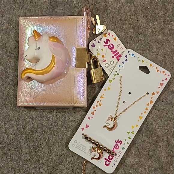 Girl's Mini Unicorn Lockable Diary & Pen W/ Matching Jewelry Set! 🩷 - Picture 11 of 16
